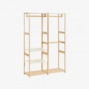 Deneb Bamboo 2-częściowa Otwarta Szafa Modułowa Z Półkami I Wieszakiem Na Ubrania Miel - Sklum