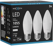 Mexen Nova 3x żarówka LED E27, C37, 10W, Neutralna - 4000K, 1055 lm - L102-E27-1040-01x03
