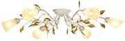 Brilagi - Żyrandol natynkowy FLORA 6xE14/60W/230V złoty/kremowy/patyna