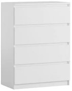 Komoda BASIC 4 szuflady – Biała | 71x97x40 cm