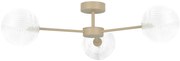 Sufitowa lampa z trzema kloszami transparentno-beżowa P6-W98