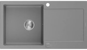 Mexen Leo zlewozmywak granitowy 1-komorowy z ociekaczem 900 x 500 mm, szary, syfon chrom - 6501901010-71