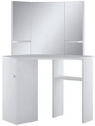 Biała narożna toaletka z lustrem B6-A86