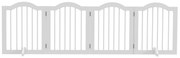 PawHut Składana bramka dla psów 4 panele zabezpieczające do schodów korytarzy i drzwi biała MDF drewno | Aosom PL