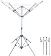 Stojak na pranie z aluminium FALCO, 103×168 cm, srebrny Monzana