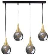 Żyrandol na lince LACRIMA SMOKY 4xE27/60W/230V