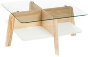 Naturalny stolik ze szklanym blatem 60x60 cm Varm – Tomasucci