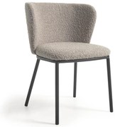 Jasnoszary tapicerowany fotel jadalniany Ciselia – Kave Home