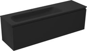 Mexen Orio szafka łazienkowa 160 cm z umywalką Vela lewą, 1S, 1D, czarna mat - 91A13-16047-3-BBFF71-W23L71