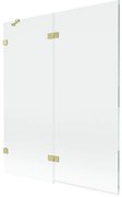 Mexen Lunar parawan nawannowy 2-skrzydłowy lewy 140 x 150 cm, transparent, złoty szczotkowany - 897-140-100-55-00-L