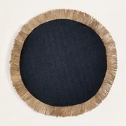 Okrągła Poduszka Bawełniana (ø40 Cm) Paraiba Czarna - Nature - Sklum