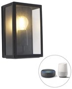 Zewnetrzna Inteligentna lampa ścienna zewnętrzna czarna 25,5 cm z WiFi A60 IP44 - Rotterdam Rustykalny / Vintage Oswietlenie zewnetrzne