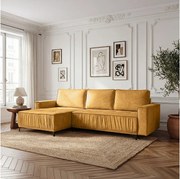 Narożnik w kształcie L, z funkcją spania, do salonu, Juka Terra, żółty (48)