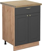 Szafka dolna do kuchni antracytowo-złoty 60x60x82 fame-line