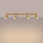 Lampa sufitowa minimalistyczny Gloow, aluminium - 4 źródło światła 3000K - L.81 x H.16.5 cm - złoty