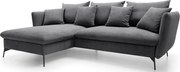 Ciemnoszara kanapa narożna rozkładana N8-C33