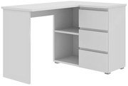 Białe narożne biurko z szufladami i półkami 40x12x4 E8-P31