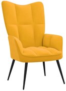 Musztardowy Pikowany Fotel Wypoczynkowy K5-D89