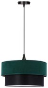 Morsko-czarna lampa wisząca z tekstylnym kloszem ø 35 cm Solanto – Candellux Lighting