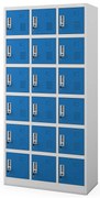 Skrytkowa szafa socjalna KAROL, 900 x 1850 x 400 mm, szaro-niebieska