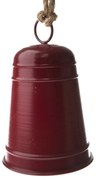 Metalowy dzwonek wiszący Ringle czerwony, 12 x 20 cm