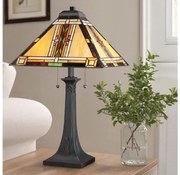 Quoizel QZ-NAVAJO-TL-VB - Lampa stołowa Tiffany NAVAJO 2xE27/60W/230V