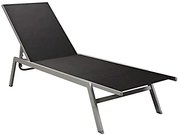 Czarny leżak z regulowanym oparciem A7-F63