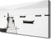 Zdjęcie na płótnie Przystań Łodzi pod Mostem