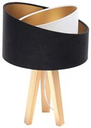 Czarno-biała lampa stołowa z podwójnym welurowym kloszem - A354 F4-P35