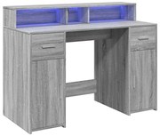 Biurko podświetlane 120 cm szary dąb sonoma K5-S29