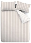 Beżowa bawełniana pościel jednoosobowa 135x200 cm Ashford Stripe – Bianca
