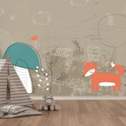 Fototapeta - Szkic abstrakcyjny, las (196x136 cm)