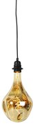Lampa wisząca czarna z możliwością ściemniania w komplecie z lustrem LED w kolorze złotym z możliwością ściemniania - Cava Luxe Nowoczesny Oswietlenie wewnetrzne