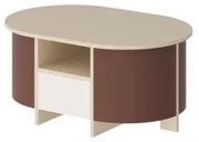 Ława owalna LUMIA AC 68x100 bordowa/kaszmirowa HUBERTUS