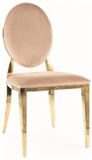 Krzesło KING VELVET beżowe/ złote SIGNAL