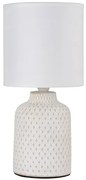 Biała lampa stołowa z ozdobną podstawą H6-N88