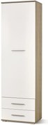 Szafa c2 głębokość 40 cm - biały połysk + dąb sonoma W9-A18