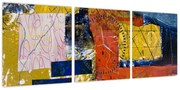Obraz - Abstrakcja (z zegarem) (90x30 cm)