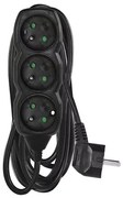 Przedłużacz 3-gniazda 5m czarny