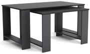 Stoliki kawowe ZESTAW STOLIKÓW 90+65cm MORI Antracyt/Czarny