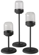 Zestaw metalowych lampionów ze szklaną kopułą SENZA, 3 szt