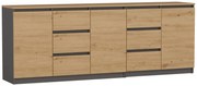 Duża komoda 200 cm dąb artisan + antracyt Z0-E42