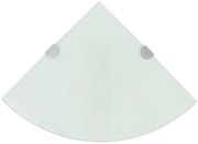 Półka narożna z białego szkła D7-B29