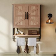 Szafka Łazienkowa Wisząca Loft – Rustykalna z Wieszakiem 66 cm