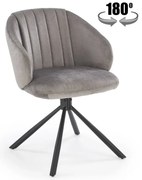 Krzesło tapicerowane K533 szare/czarne obracane HALMAR