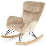 Beżowy welwetowy fotel bujany Z8-F59