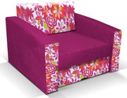 Fioletowy fotel rozkładany z motywem kwiatów H0-P25