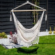 Krzesło brazylijskie z frędzelkami 130 x 100 cm ecru PATIO