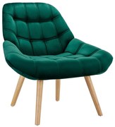 Fotel z zielonego weluru LUOSTO