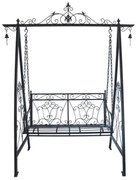 Czarna metalowa huśtawka ogrodowa Kari – Garden Pleasure